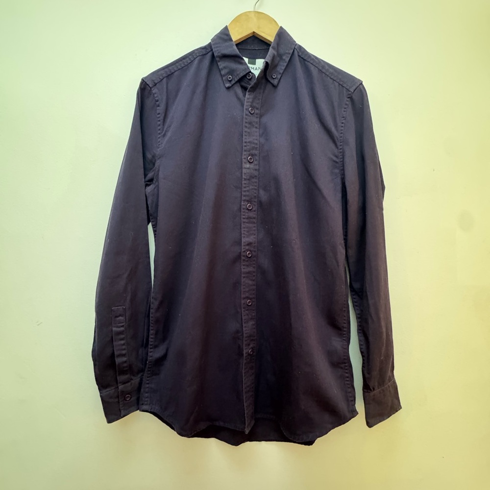 TOPMAN- Men's Eggplant Purple Button-Down Shirt